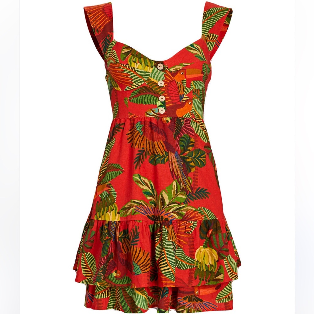 Farm Rio Red Birds Mini Dress - Picture 2 of 4